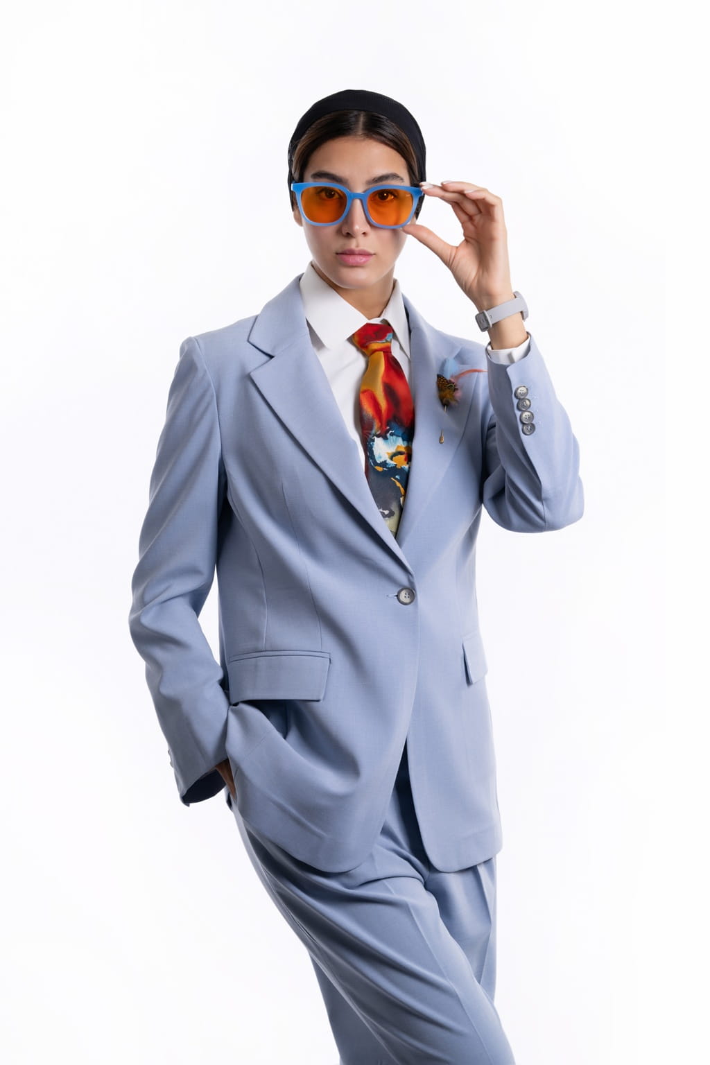 کت و شلوار تک دکمه یقه انگلیسی